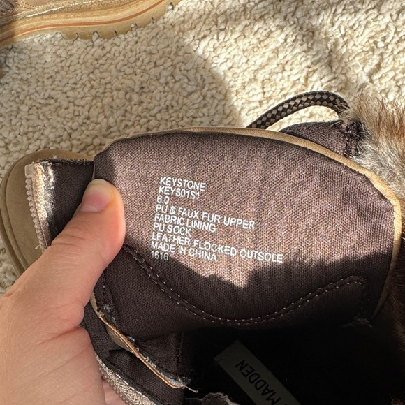 Steve Madden Tan Fur-Lined Women's Boots - Picture 5 of 6